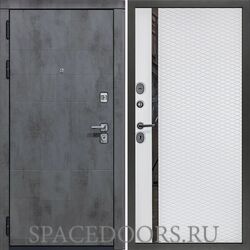 Входная дверь Сударь МД-35 Бетон темный МХ 47 белый матовый