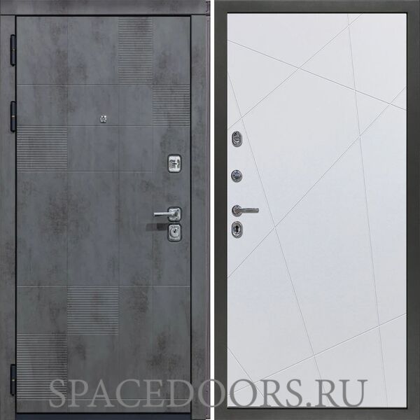 Входная дверь Сударь МД-35 Бетон темный Д-11 Белая