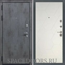 Входная дверь Сударь МД-35 Бетон темный М-16 белый софт