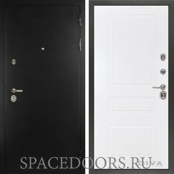 Входная дверь Сударь МД-40 Черный титан Н-13 Белая
