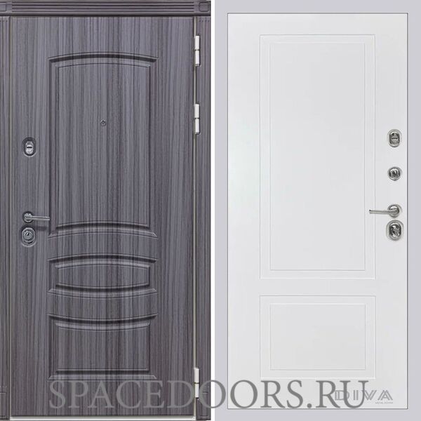 Входная дверь Сударь МД-42 Сандал серый Н-7 Белая