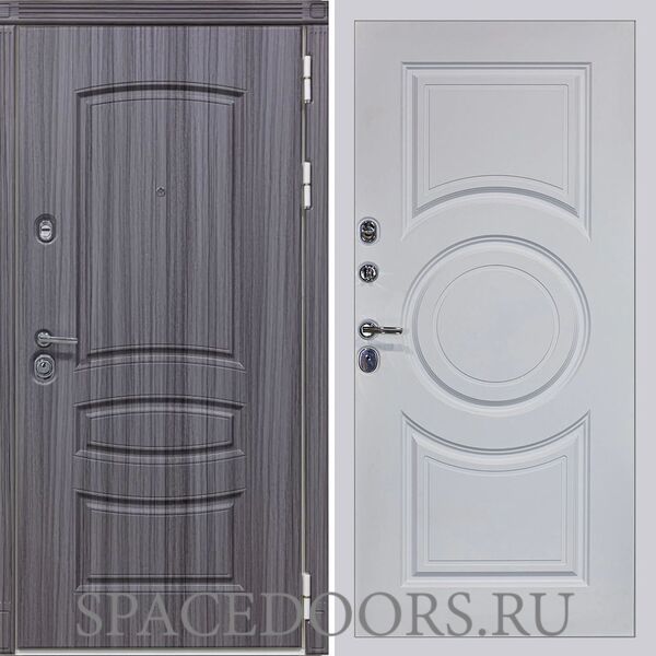 Входная дверь Сударь МД-42 Сандал серый Д-8 Белая