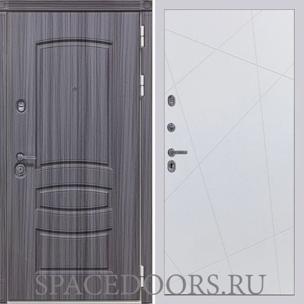 Входная дверь Сударь МД-42 Сандал серый Д-11 Белая