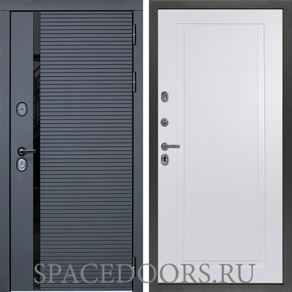Входная дверь Сударь МХ-45 Черный кварц Н-10 Белая