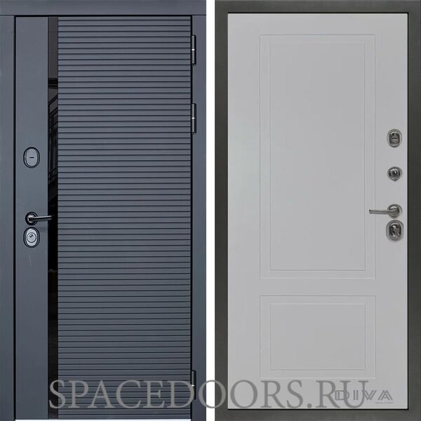 Входная дверь Сударь МХ-45 Черный кварц Н-7 Серая