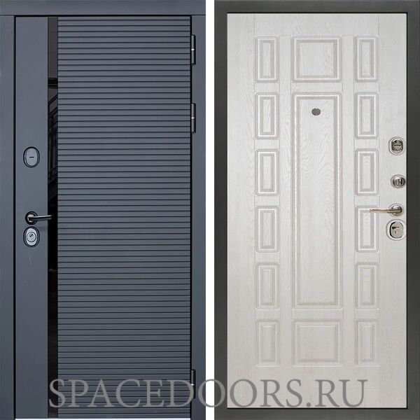 Входная дверь Сударь МХ-45 Черный кварц М-2 Дуб филадельфия крем