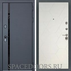 Входная дверь Сударь МХ-45 Черный кварц М-16 белый софт