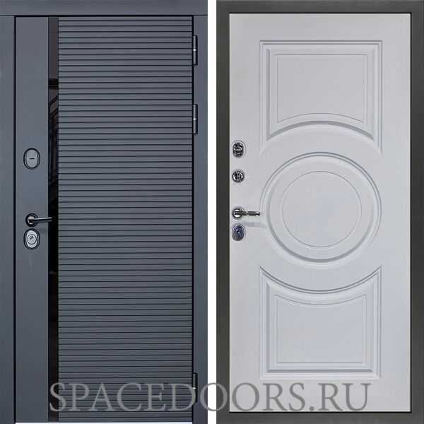 Входная дверь Сударь МХ-45 Черный кварц Д-8 Белая