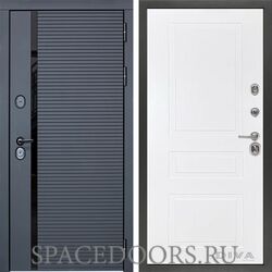 Входная дверь Сударь МХ-45 Черный кварц Н-13 Белая