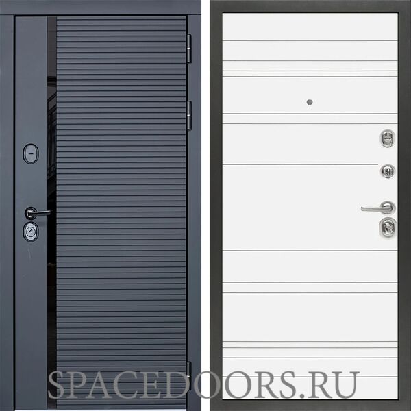 Входная дверь Сударь МХ-45 Черный кварц Д-5 белая