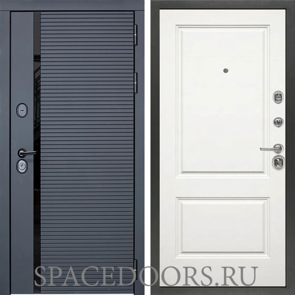 Входная дверь Сударь МХ-45 Черный кварц Д-7 Белая
