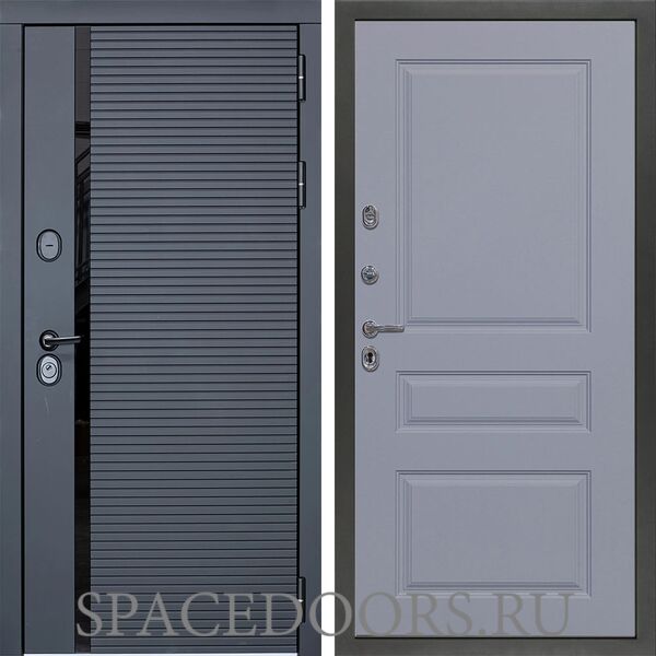 Входная дверь Сударь МХ-45 Черный кварц Д-13 Серая