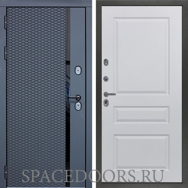Входная дверь Сударь МХ-47 Черный кварц Д-13 Белая