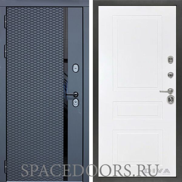 Входная дверь Сударь МХ-47 Черный кварц Н-13 Белая