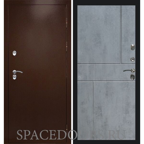 Дверь Termo-door Термо сибирь медь антик Горизонт бетон темный