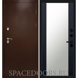 Дверь Termo-door Термо сибирь медь антик 27 зеркало Черный кварц