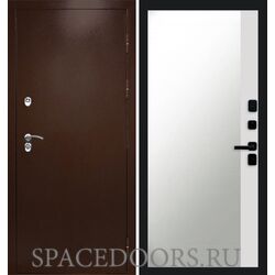 Дверь Termo-door Термо сибирь медь антик Зеркало фацет Белый софт