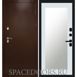 Дверь Termo-door Термо сибирь медь антик Триумф Белый софт с зеркалом