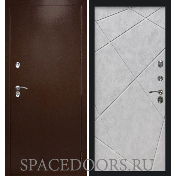 Дверь Termo-door Термо сибирь медь антик Лучи бетон светлый