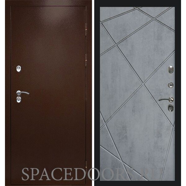 Дверь Termo-door Термо сибирь медь антик Лучи бетон темный