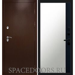 Дверь Termo-door Термо сибирь медь антик Зеркало фацет Черный кварц