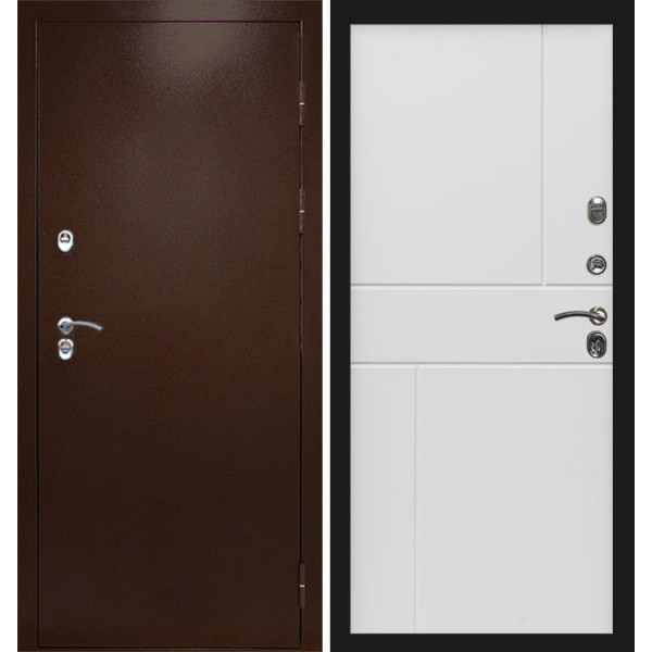 Дверь Termo-door Термо сибирь медь антик Горизонт белый