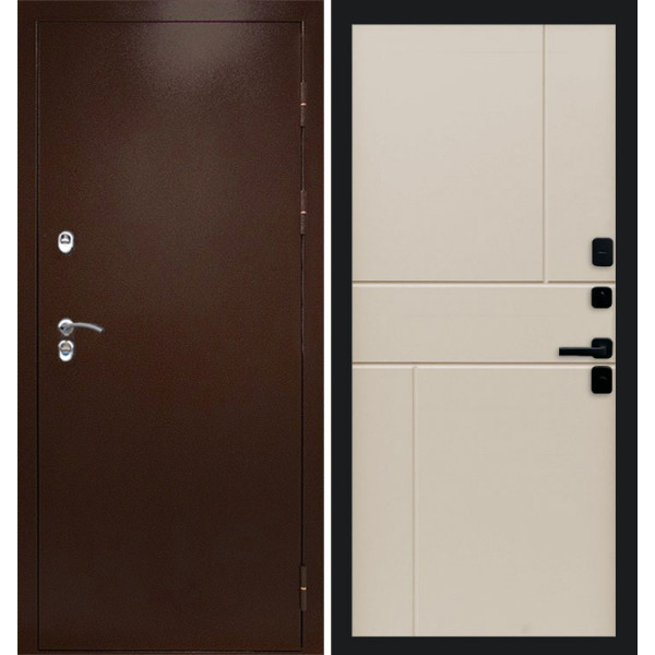 Дверь Termo-door Термо сибирь медь антик Горизонт Слоновая кость