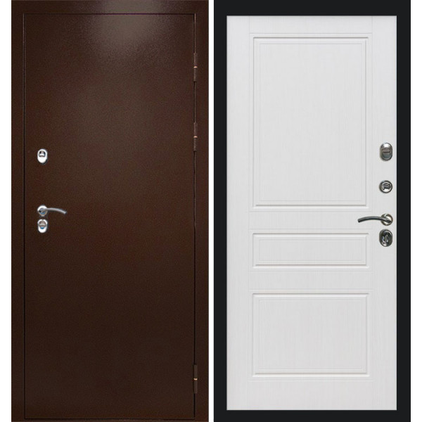 Дверь Termo-door Термо сибирь медь антик Классика белое дерево