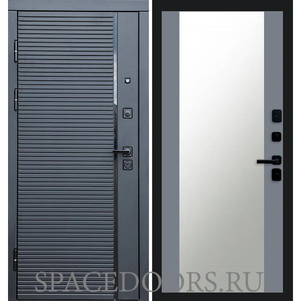 Дверь Termo-door Black line 27 зеркало Grey Софт