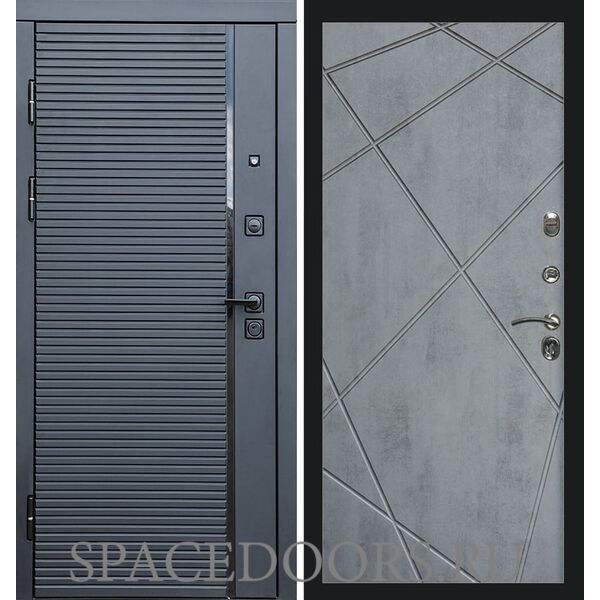 Дверь Termo-door Black line Лучи бетон темный