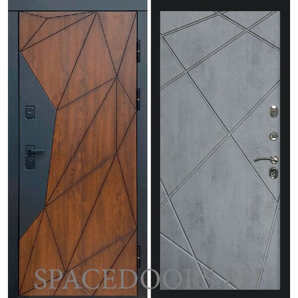 Дверь Termo-door Геометрия Лучи бетон темный