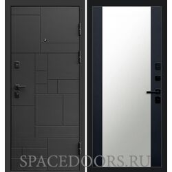 Дверь Termo-door Квадро 27 зеркало Черный кварц