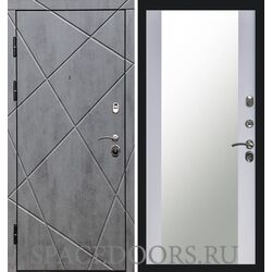 Дверь Termo-door Лучи бетон Зеркало белый