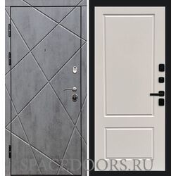 Дверь Termo-door Лучи бетон Марсель Слоновая кость
