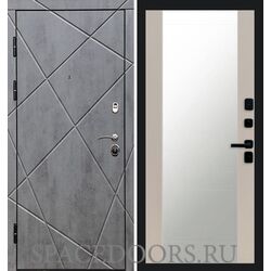 Дверь Termo-door Лучи бетон 27 зеркало Слоновая кость