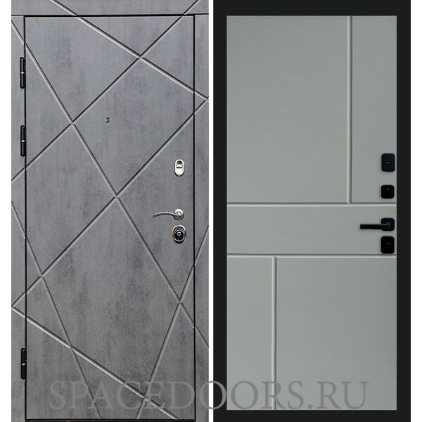 Дверь Termo-door Лучи бетон Горизонт Grey софт