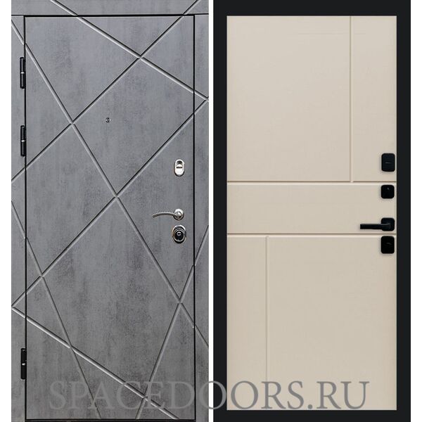 Дверь Termo-door Лучи бетон Горизонт Слоновая кость