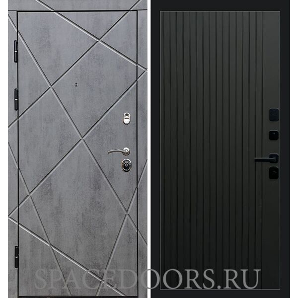 Дверь Termo-door Лучи бетон Flat Черный кварц