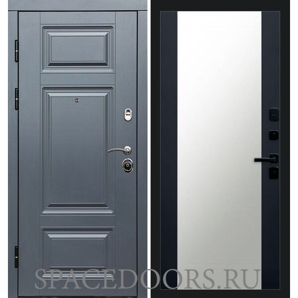 Дверь Termo-door Премиум Grey 27 зеркало Черный кварц