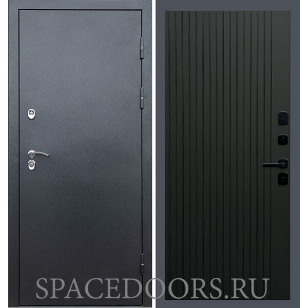 Дверь Termo-door Сибирь Серебро антик Flat Черный кварц