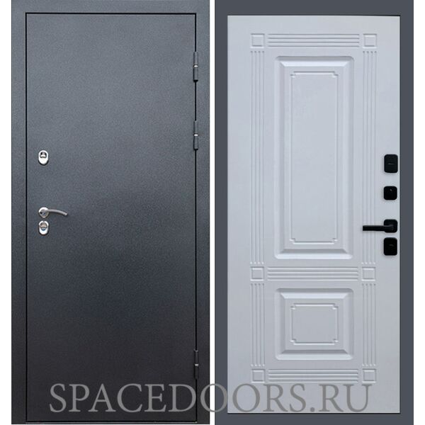 Дверь Termo-door Сибирь Серебро антик Мадрид Белый софт
