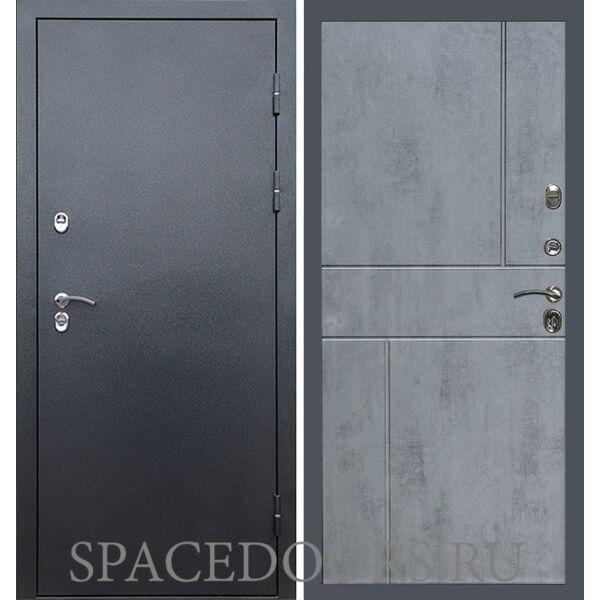 Дверь Termo-door Сибирь Серебро антик Горизонт бетон темный
