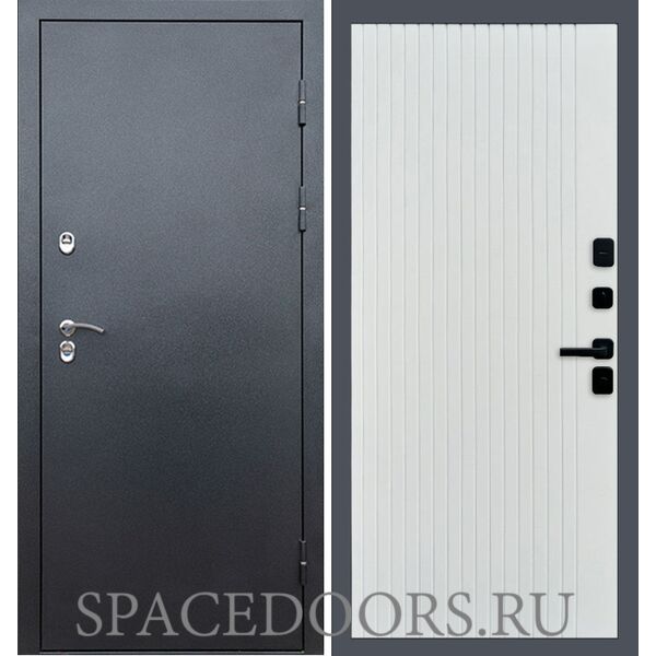 Дверь Termo-door Сибирь Серебро антик Flat Белый софт