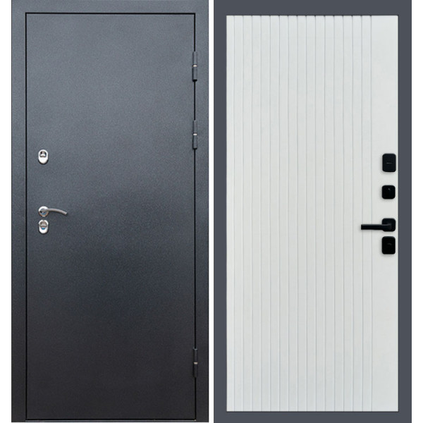 Дверь Termo-door Сибирь Серебро антик Flat Белый софт