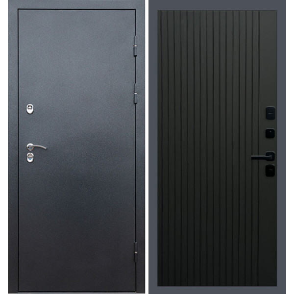 Дверь Termo-door Сибирь Серебро антик Flat Черный кварц