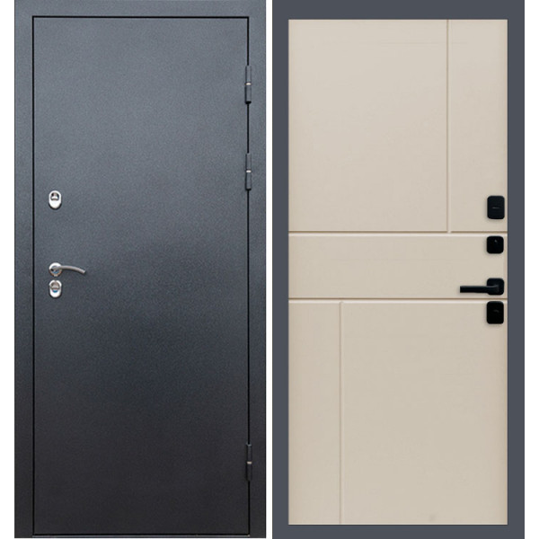 Дверь Termo-door Сибирь Серебро антик Горизонт Слоновая кость