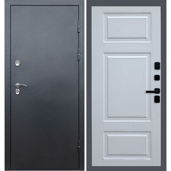 Дверь Termo-door Сибирь Серебро антик Лион Белый софт