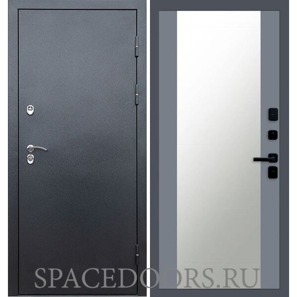 Дверь Termo-door Сибирь Серебро антик 27 зеркало Grey Софт