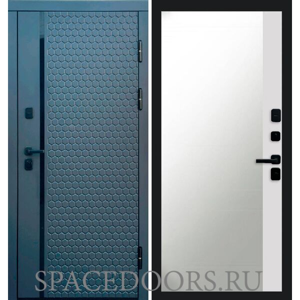 Дверь Termo-door Simple графит Зеркало фацет Белый софт