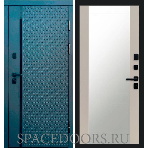 Дверь Termo-door Simple графит 27 зеркало Слоновая кость